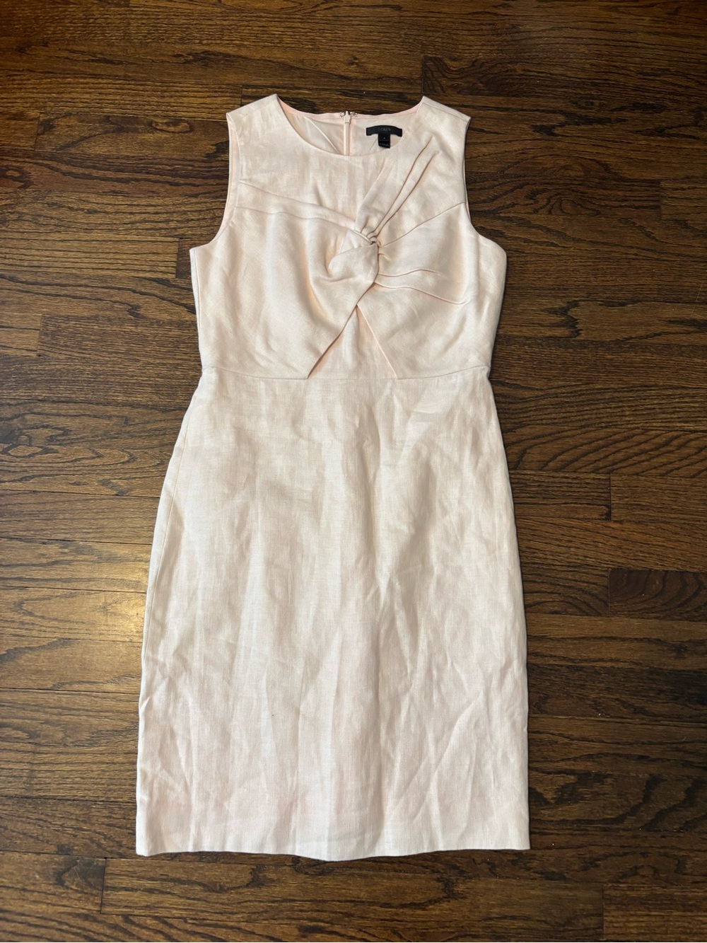 NWOT J Crew Baby Pink Linen Sleeveless Office Business Casual Dress